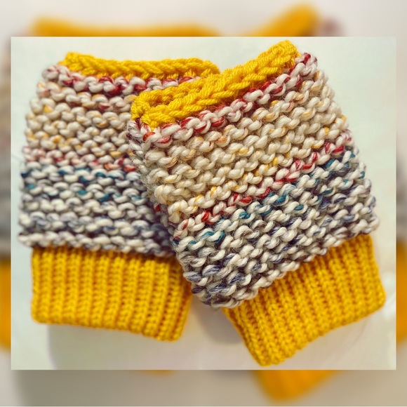 Handmade Hand Crafted Knit fingerless gloves S-XL hands Typing gloves - Picture 2 of 3